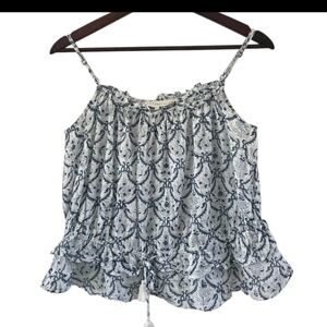 Lovestitch Cotton Blue White Adjustable Straps Sleeveless Boho Womens Size Small